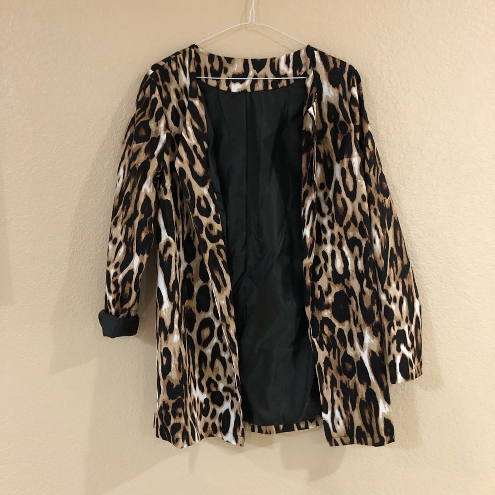 Cheetah print blazer/cardigan